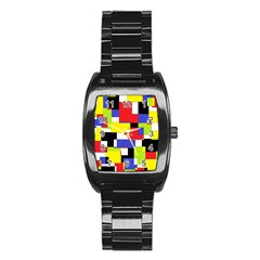 Mod Geometric Stainless Steel Barrel Watch