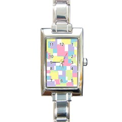 Mod Pastel Geometric Rectangular Italian Charm Watch by StuffOrSomething