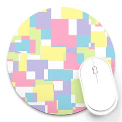 Mod Pastel Geometric 8  Mouse Pad (round) by StuffOrSomething