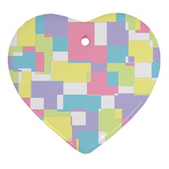 Mod Pastel Geometric Heart Ornament