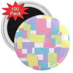 Mod Pastel Geometric 3  Button Magnet (100 Pack) by StuffOrSomething