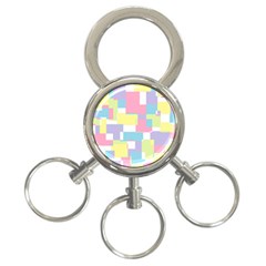 Mod Pastel Geometric 3-ring Key Chain by StuffOrSomething