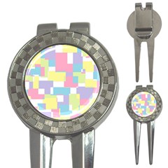 Mod Pastel Geometric Golf Pitchfork & Ball Marker by StuffOrSomething