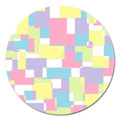 Mod Pastel Geometric Magnet 5  (round) by StuffOrSomething