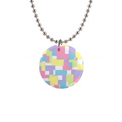 Mod Pastel Geometric Button Necklace by StuffOrSomething