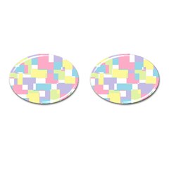 Mod Pastel Geometric Cufflinks (oval) by StuffOrSomething