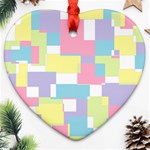 Mod Pastel Geometric Heart Ornament (Two Sides) Front