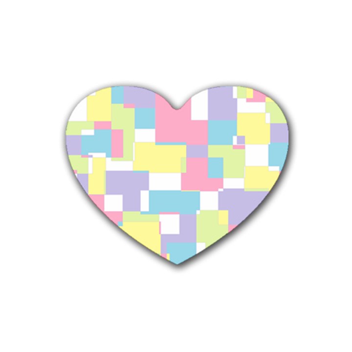 Mod Pastel Geometric Drink Coasters (Heart)