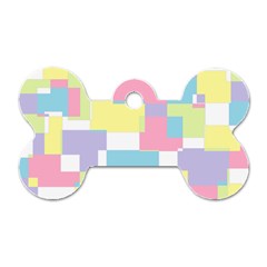 Mod Pastel Geometric Dog Tag Bone (one Sided)