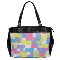 Mod Pastel Geometric Oversize Office Handbag (one Side)