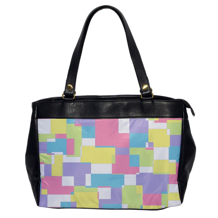 Mod Pastel Geometric Oversize Office Handbag (One Side)