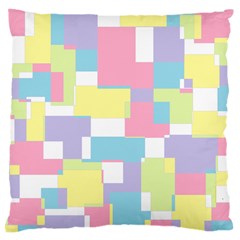 Mod Pastel Geometric Large Cushion Case (single Sided)  by StuffOrSomething