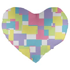 Mod Pastel Geometric 19  Premium Heart Shape Cushion by StuffOrSomething