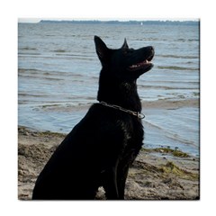 Black German Shepherd Ceramic Tile by StuffOrSomething