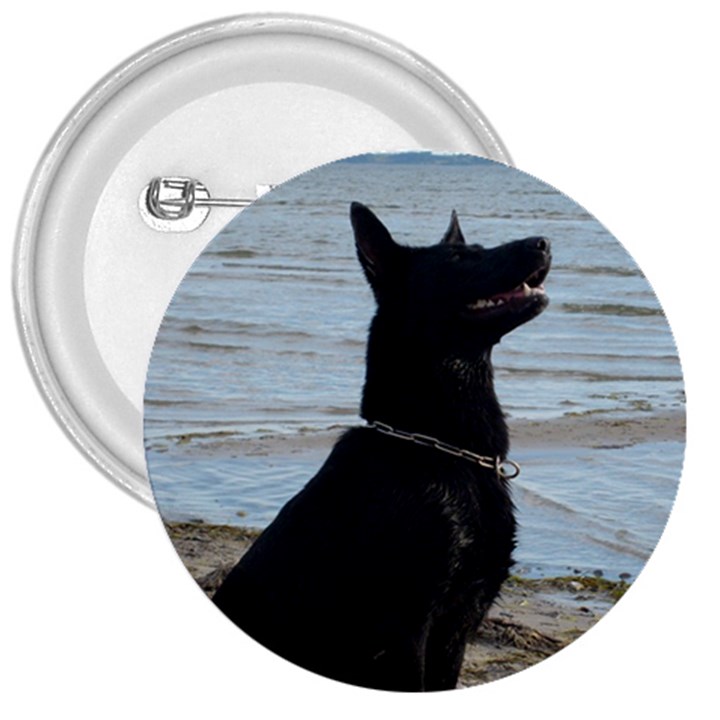 Black German Shepherd 3  Button