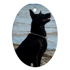 Black German Shepherd Oval Ornament by StuffOrSomething