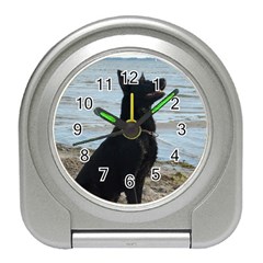 Black German Shepherd Desk Alarm Clock by StuffOrSomething