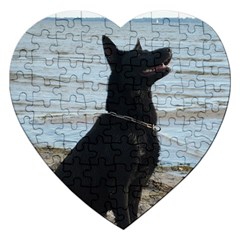 Black German Shepherd Jigsaw Puzzle (heart)