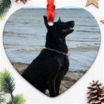 Black German Shepherd Heart Ornament (Two Sides) Front