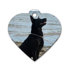 Black German Shepherd Dog Tag Heart (two Sided) by StuffOrSomething