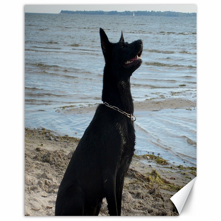 Black German Shepherd Canvas 11  x 14  (Unframed)