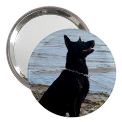 Black German Shepherd 3  Handbag Mirror by StuffOrSomething