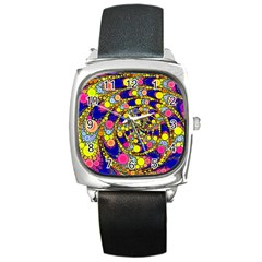 Wild Bubbles 1966 Square Leather Watch by ImpressiveMoments