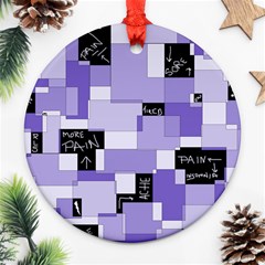 Purple Pain Modular Round Ornament by FunWithFibro