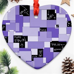 Purple Pain Modular Heart Ornament by FunWithFibro