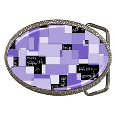 Purple Pain Modular Belt Buckle (oval) by FunWithFibro