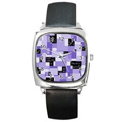 Purple Pain Modular Square Leather Watch by FunWithFibro