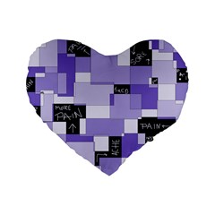 Purple Pain Modular 16  Premium Heart Shape Cushion  by FunWithFibro