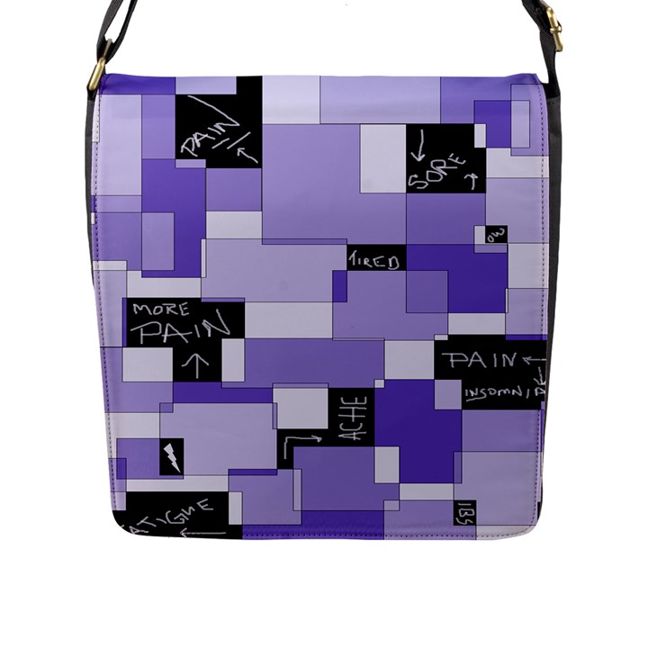 Purple Pain Modular Flap Closure Messenger Bag (Large)