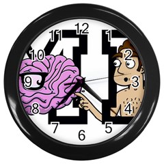 Poke Brain Me 2 Wall Clock (black)