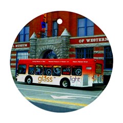 Double Decker Bus   Ave Hurley   Round Ornament