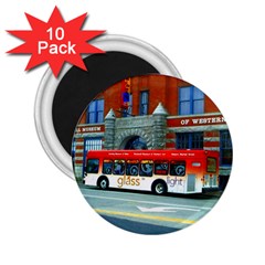 Double Decker Bus   Ave Hurley   2.25  Button Magnet (10 pack)