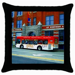 Double Decker Bus   Ave Hurley   Black Throw Pillow Case