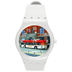 Double Decker Bus   Ave Hurley   Plastic Sport Watch (Medium)