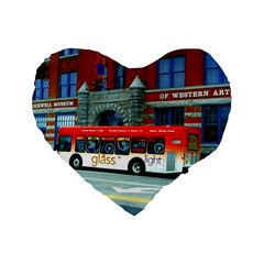 Double Decker Bus   Ave Hurley   16  Premium Heart Shape Cushion  by ArtRave2