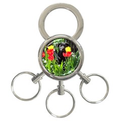 Black Gsd Pup 3-ring Key Chain by StuffOrSomething