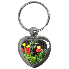 Black GSD Pup Key Chain (Heart)