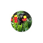 Black GSD Pup Golf Ball Marker Front