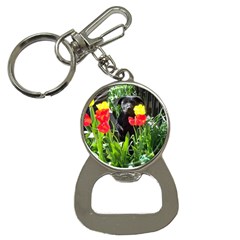 Black GSD Pup Bottle Opener Key Chain