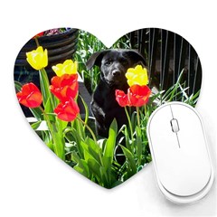 Black GSD Pup Mouse Pad (Heart)