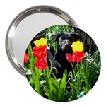 Black GSD Pup 3  Handbag Mirror Front