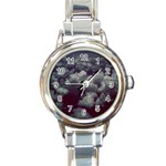 Through The Evening Clouds Round Italian Charm Watch Front