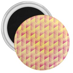 Geometric Pink & Yellow  3  Button Magnet by Zandiepants