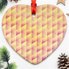 Geometric Pink & Yellow  Heart Ornament by Zandiepants