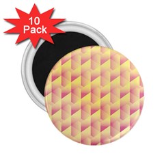 Geometric Pink & Yellow  2 25  Button Magnet (10 Pack)