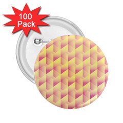 Geometric Pink & Yellow  2 25  Button (100 Pack)